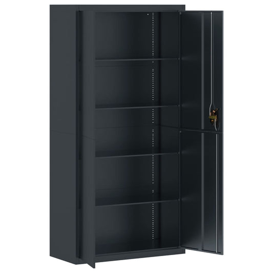 Arkivskap antrasitt 90x40x220 cm stål vidaXL