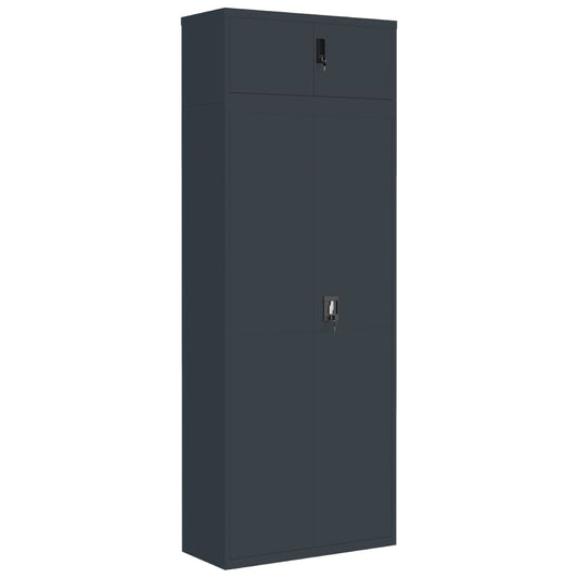 Arkivskap antrasitt 90x40x240 cm stål vidaXL