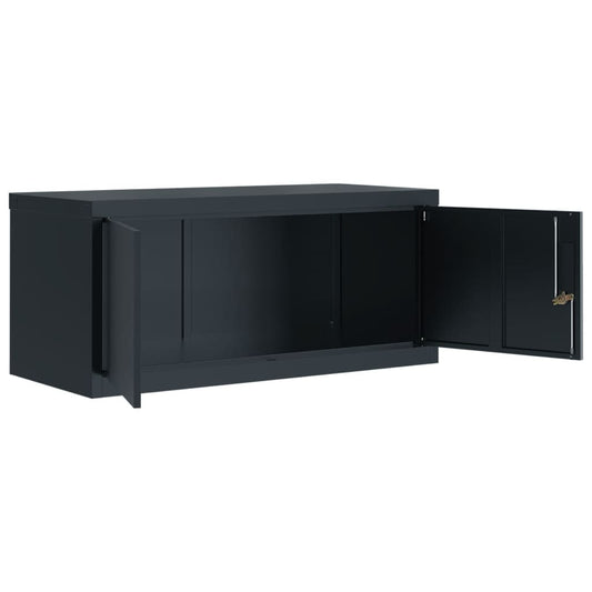 Arkivskap antrasitt 90x40x240 cm stål vidaXL