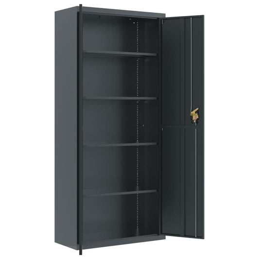 Arkivskap antrasitt 90x40x240 cm stål vidaXL