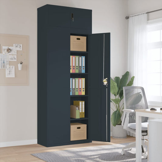 Arkivskap antrasitt 90x40x240 cm stål vidaXL