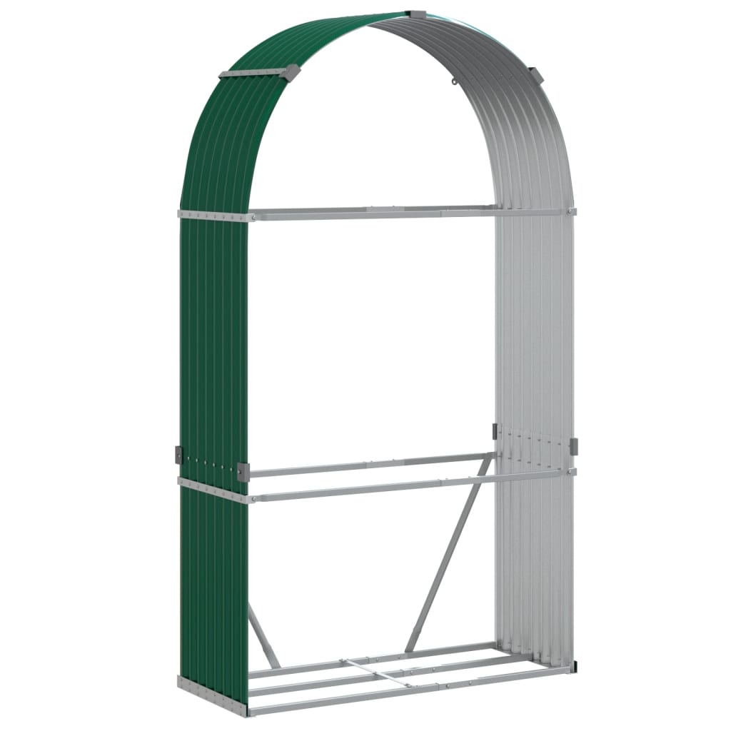 Vedholder grønn 120x45x210 cm galvanisert stål