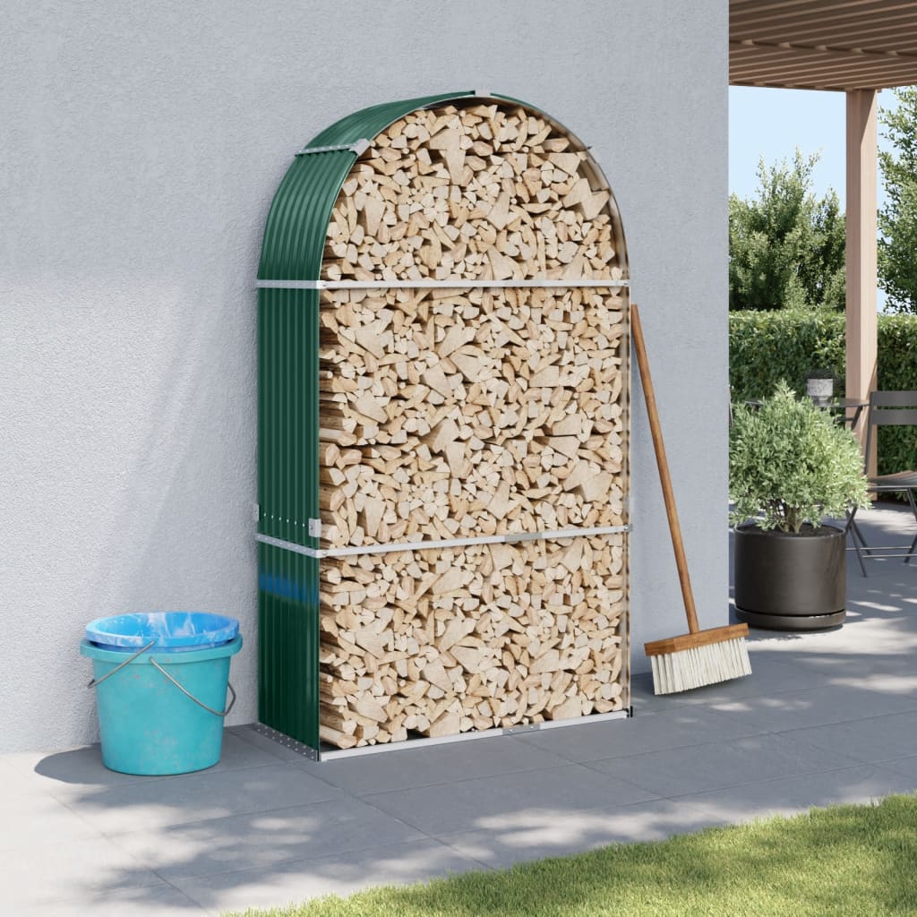 Vedholder grønn 120x45x210 cm galvanisert stål