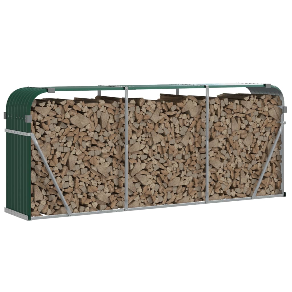 Vedholder grønn 234x45x100 cm galvanisert stål