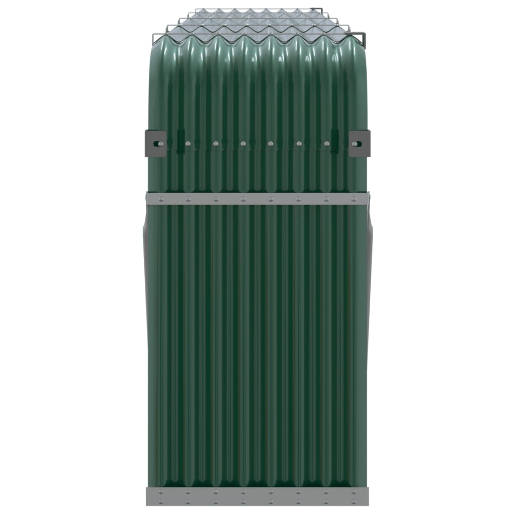 Vedstativ grønn 300x45x100 cm galvanisert stål