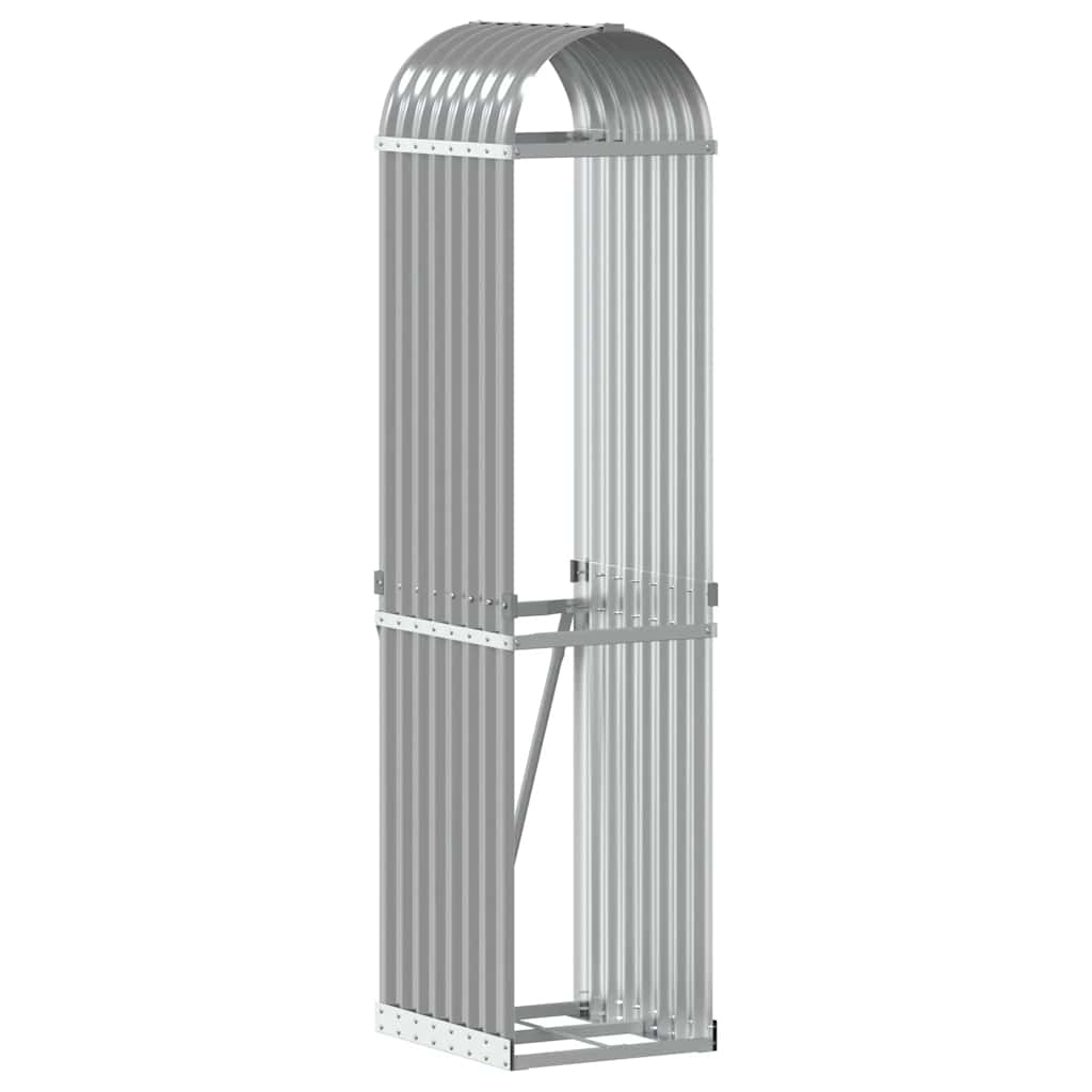 Vedholder lysegrå 40x45x170 cm galvanisert stål