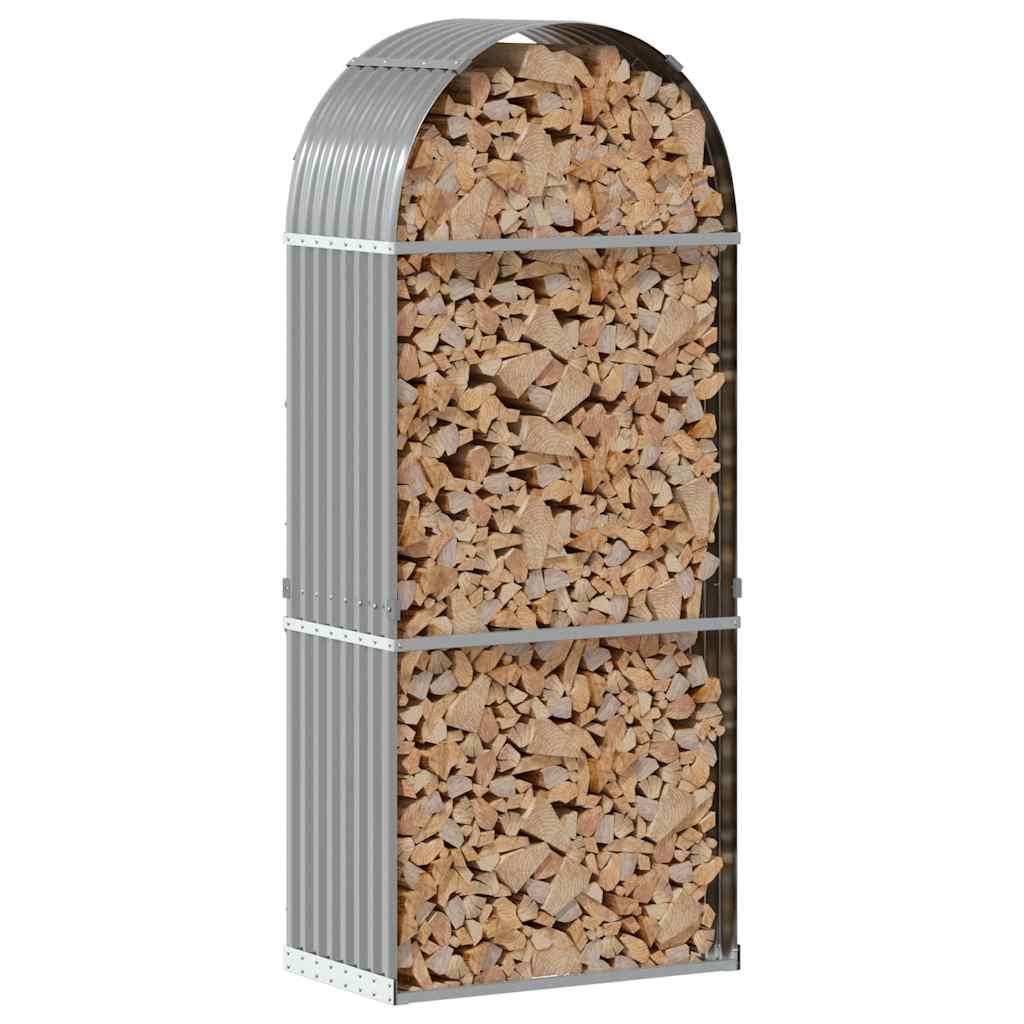 Vedholder lysegrå 80x45x190 cm galvanisert stål
