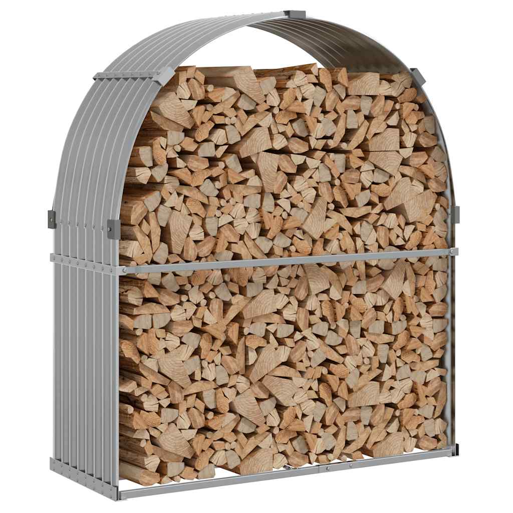 Vedholder lysegrå 120x45x140 cm galvanisert stål