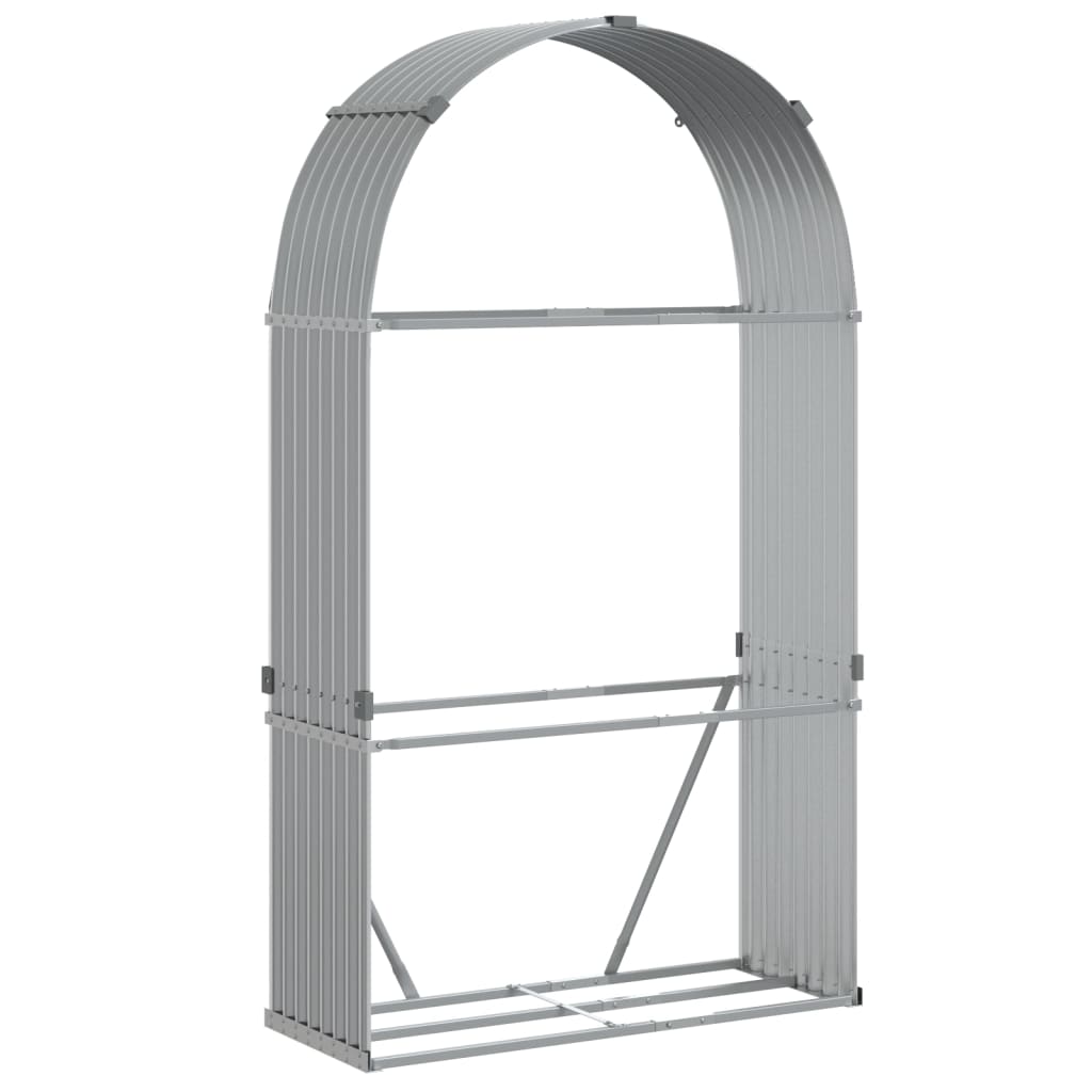 Vedholder lysegrå 120x45x210 cm galvanisert stål