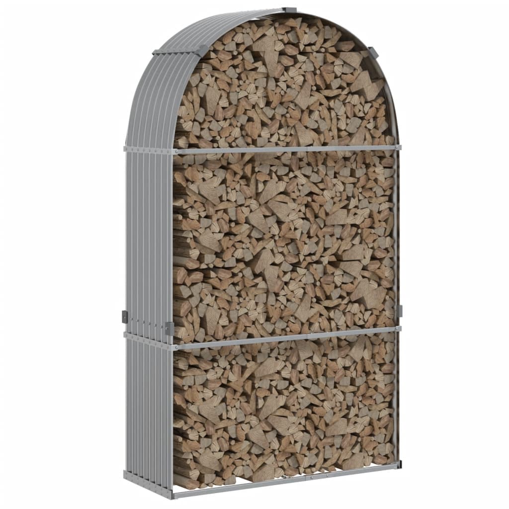 Vedholder lysegrå 120x45x210 cm galvanisert stål
