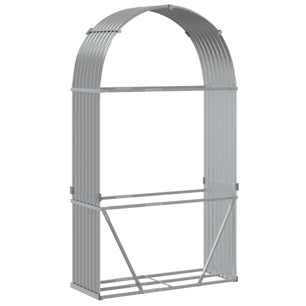 Vedholder lysegrå 120x45x210 cm galvanisert stål
