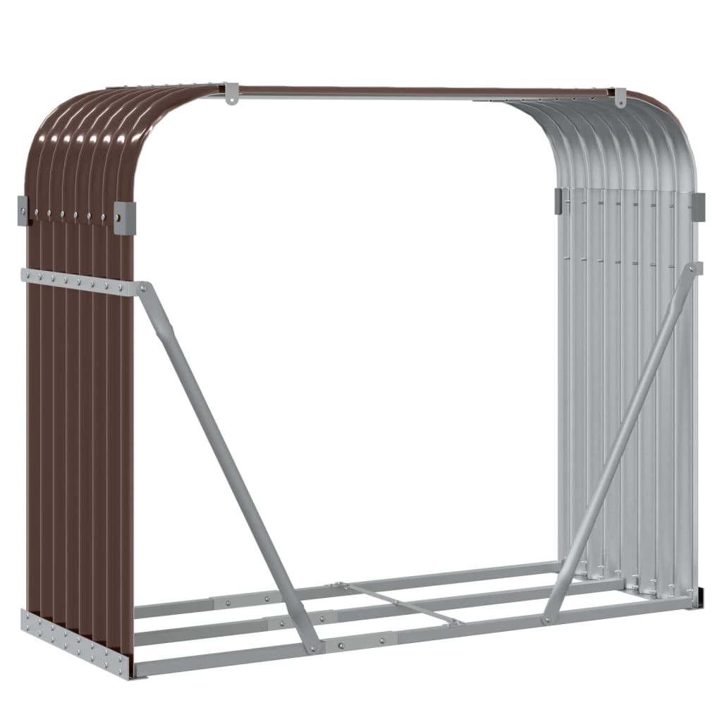 Vedholder brun 120x45x100 cm galvanisert stål