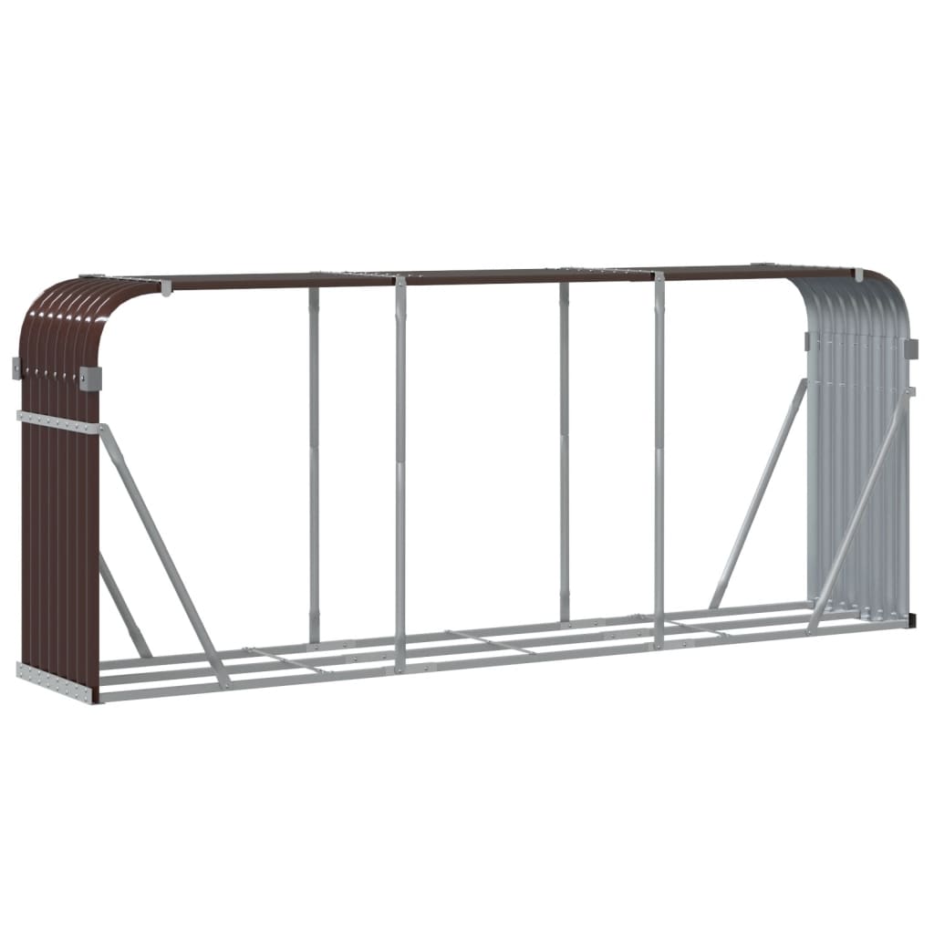 Vedholder brun 234x45x100 cm galvanisert stål