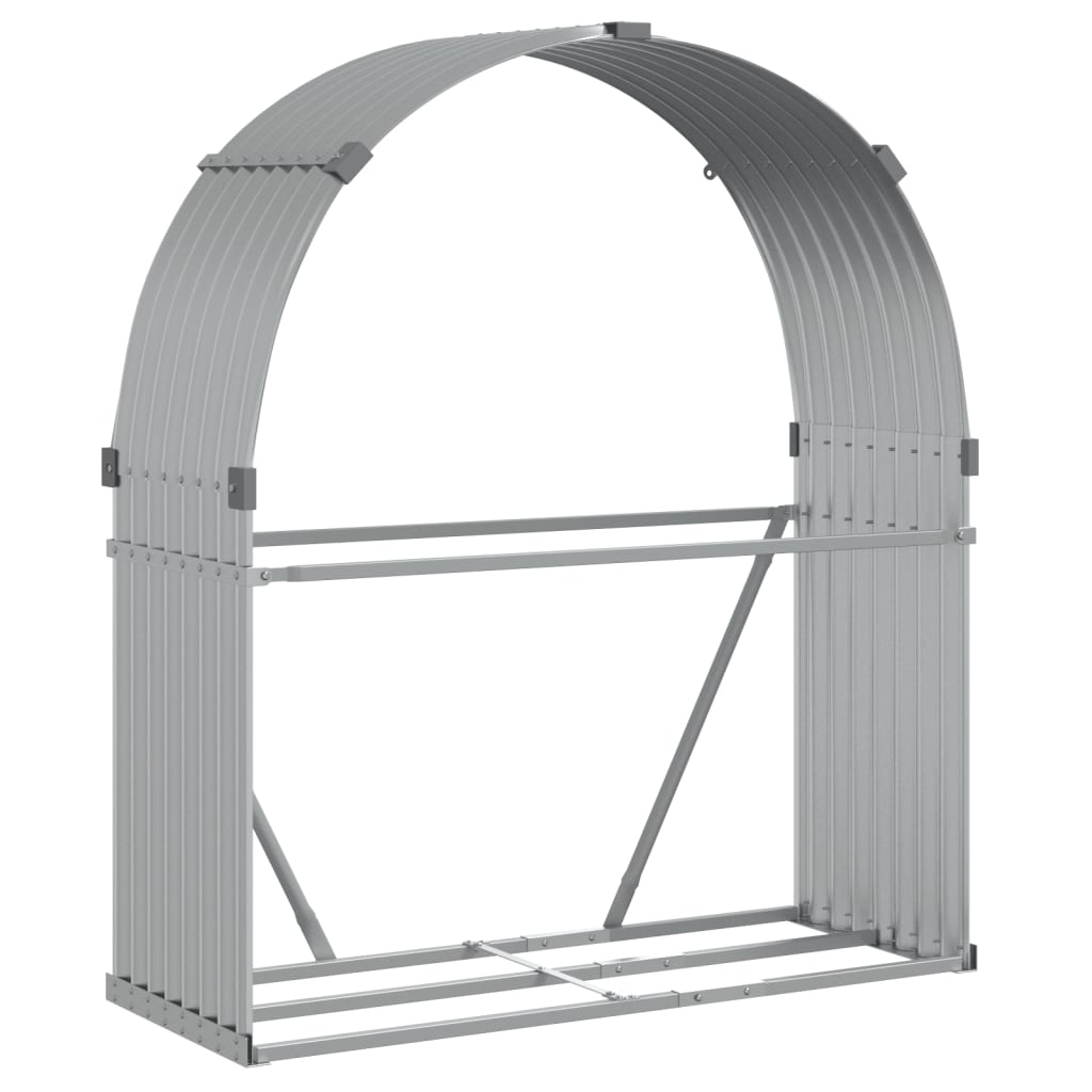 Vedholder sølv 120x45x140 cm galvanisert stål