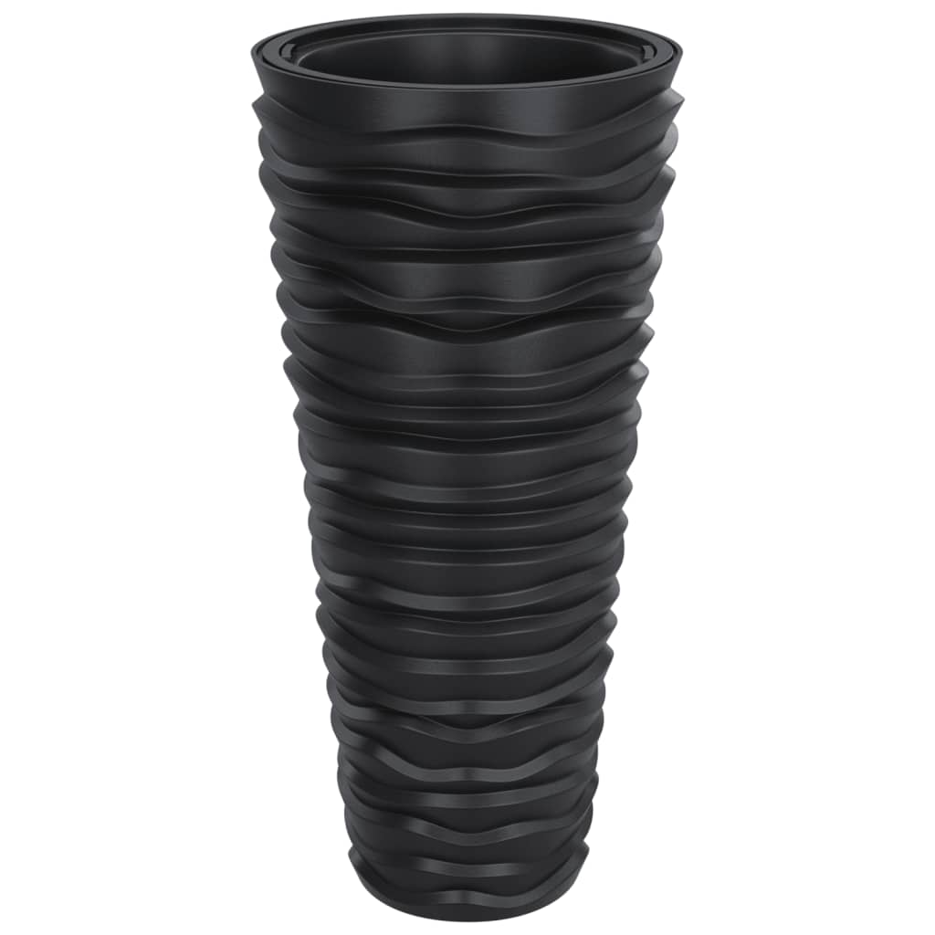 Plantekasse med avtakbar potte antrasitt 18 / 45 L PP rillet vidaXL