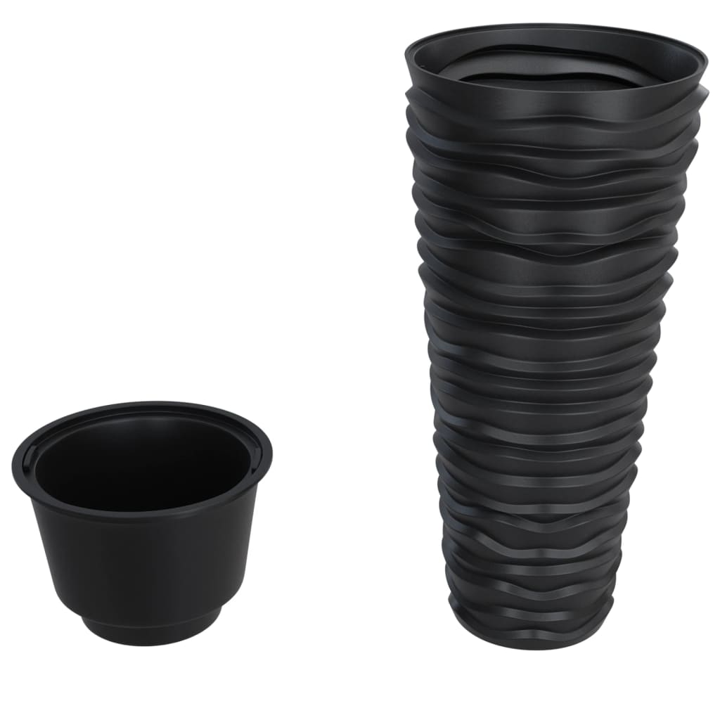 Plantekasse med avtakbar potte antrasitt 18 / 45 L PP rillet vidaXL