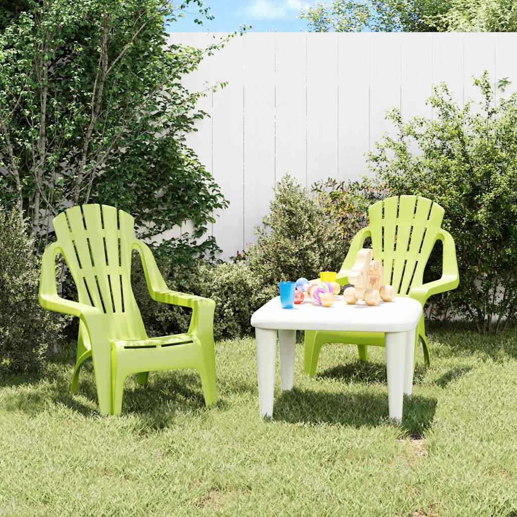 Hagestoler 2 stk for barn grønn 37x34x44 cm PP tre-utseende