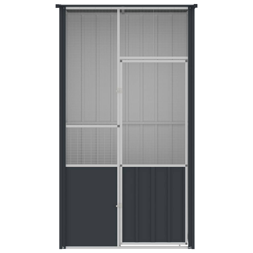 Fuglebur antrasitt 115x78x200 cm galvanisert stål