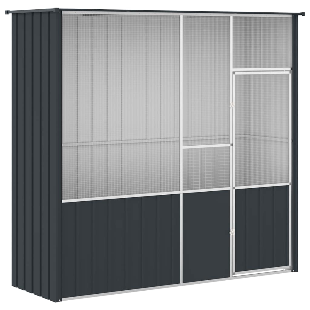 Fuglebur antrasitt 215x78x200 cm galvanisert stål