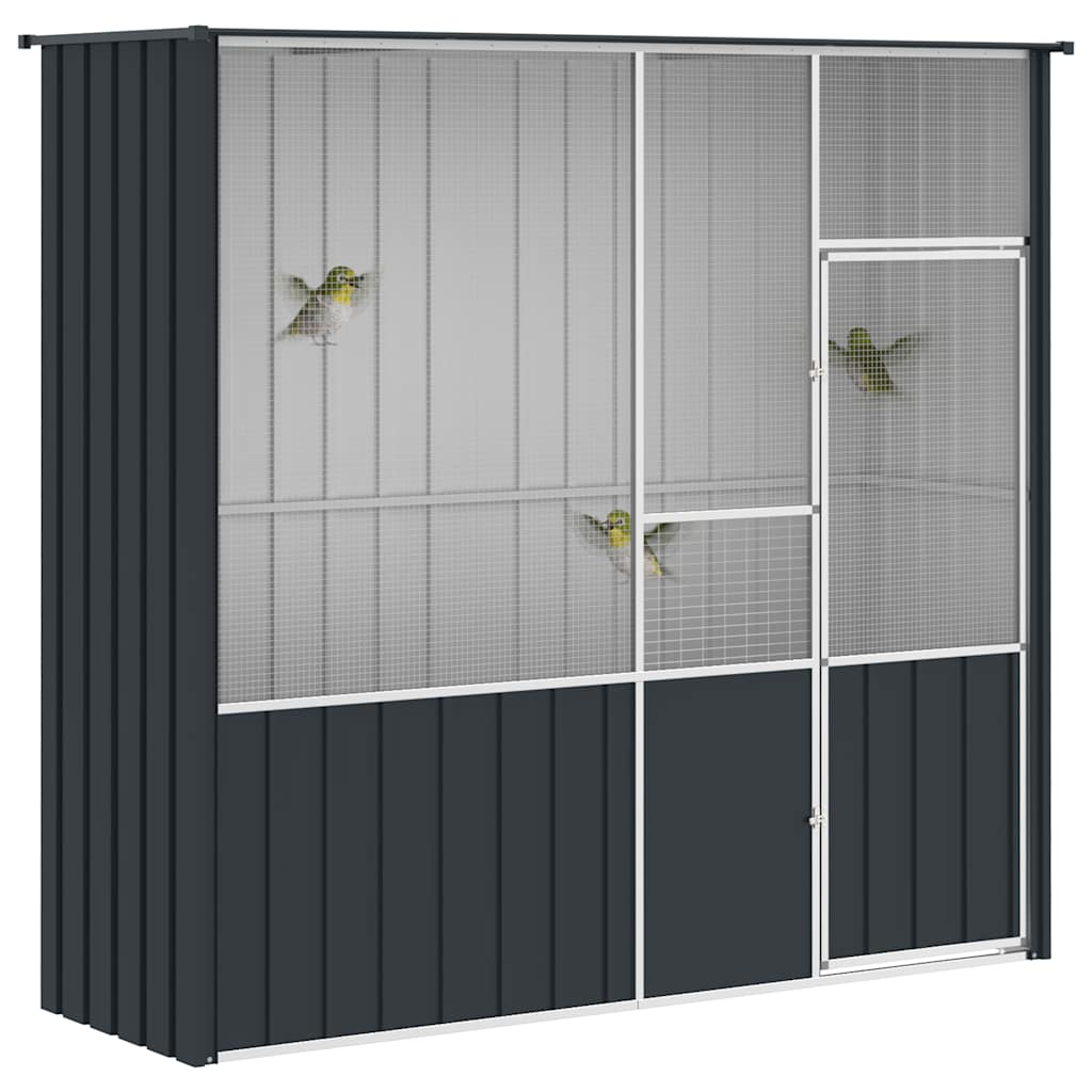 Fuglebur antrasitt 215x78x200 cm galvanisert stål