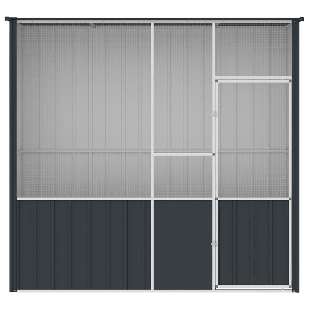 Fuglebur antrasitt 215x78x200 cm galvanisert stål