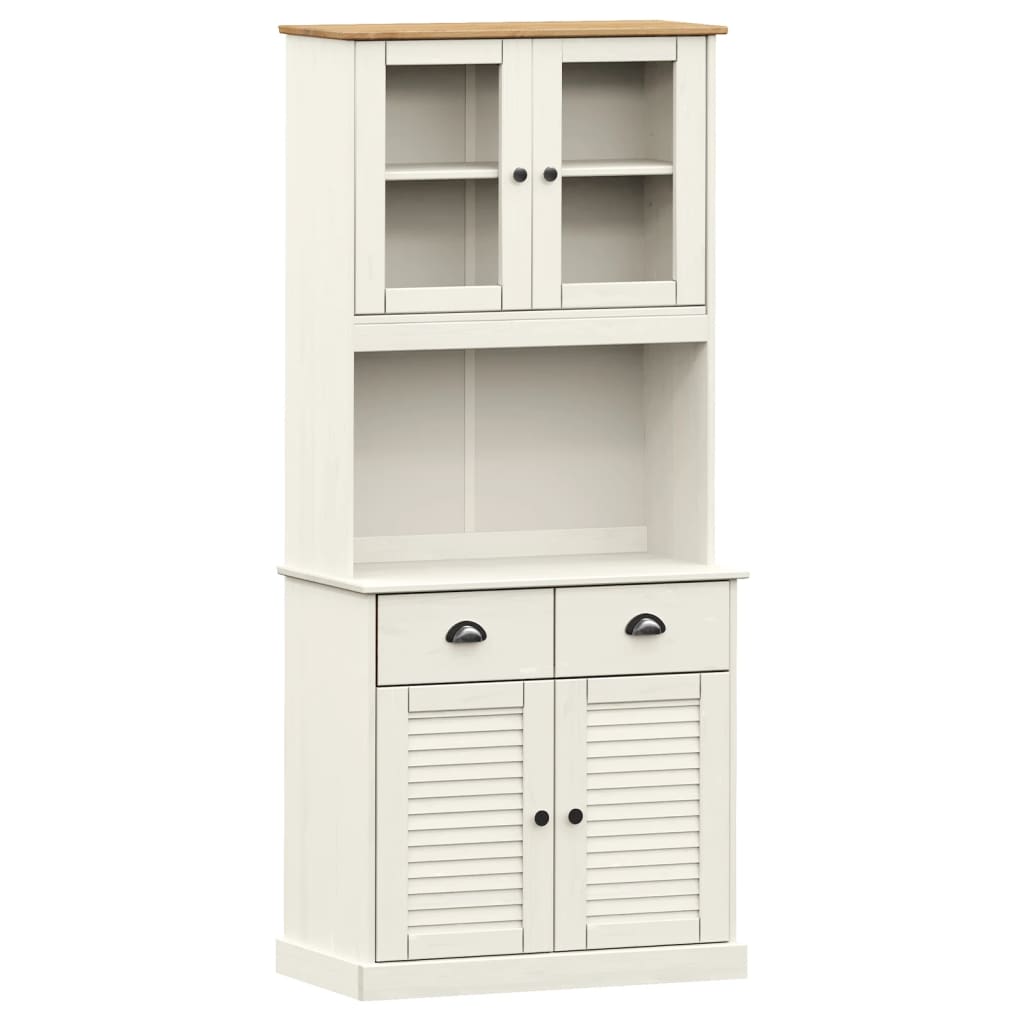 Highboard VIGO hvit 78x40x175 cm heltre furu vidaXL
