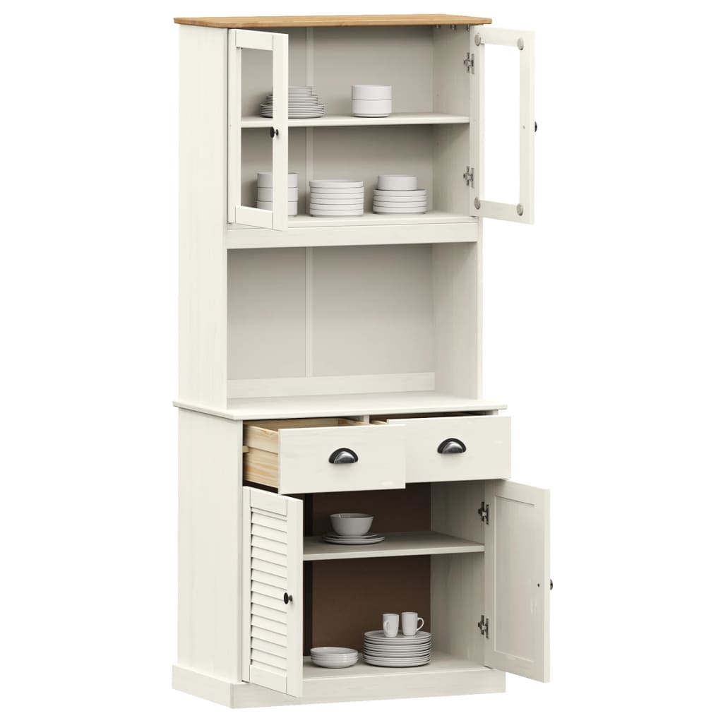 Highboard VIGO hvit 78x40x175 cm heltre furu vidaXL