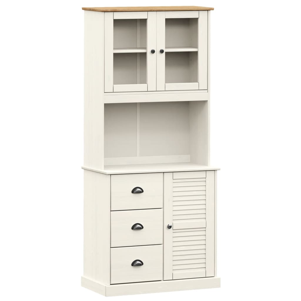 Highboard VIGO hvit 78x40x175 cm heltre furu vidaXL