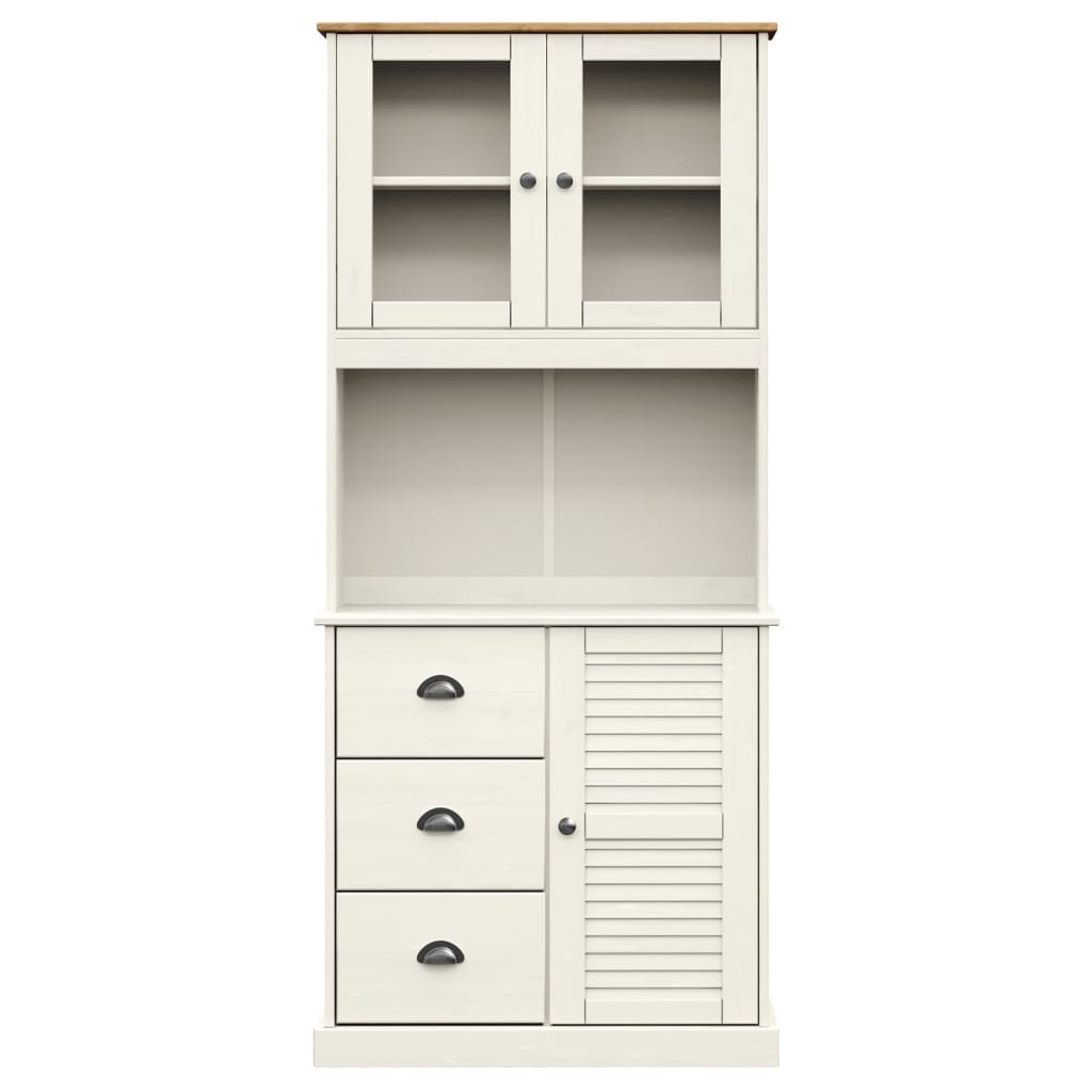 Highboard VIGO hvit 78x40x175 cm heltre furu vidaXL