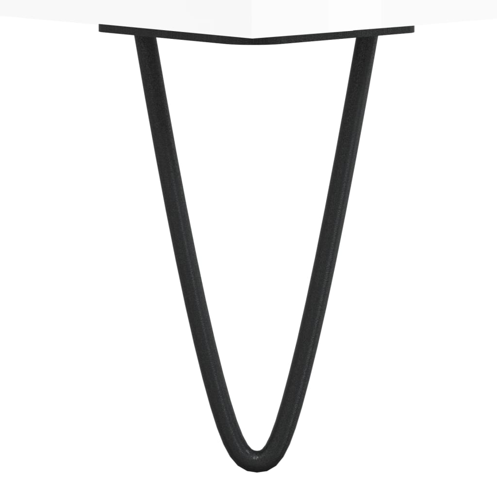 Nattbord høyglans hvit 40x30x50 cm konstruert tre