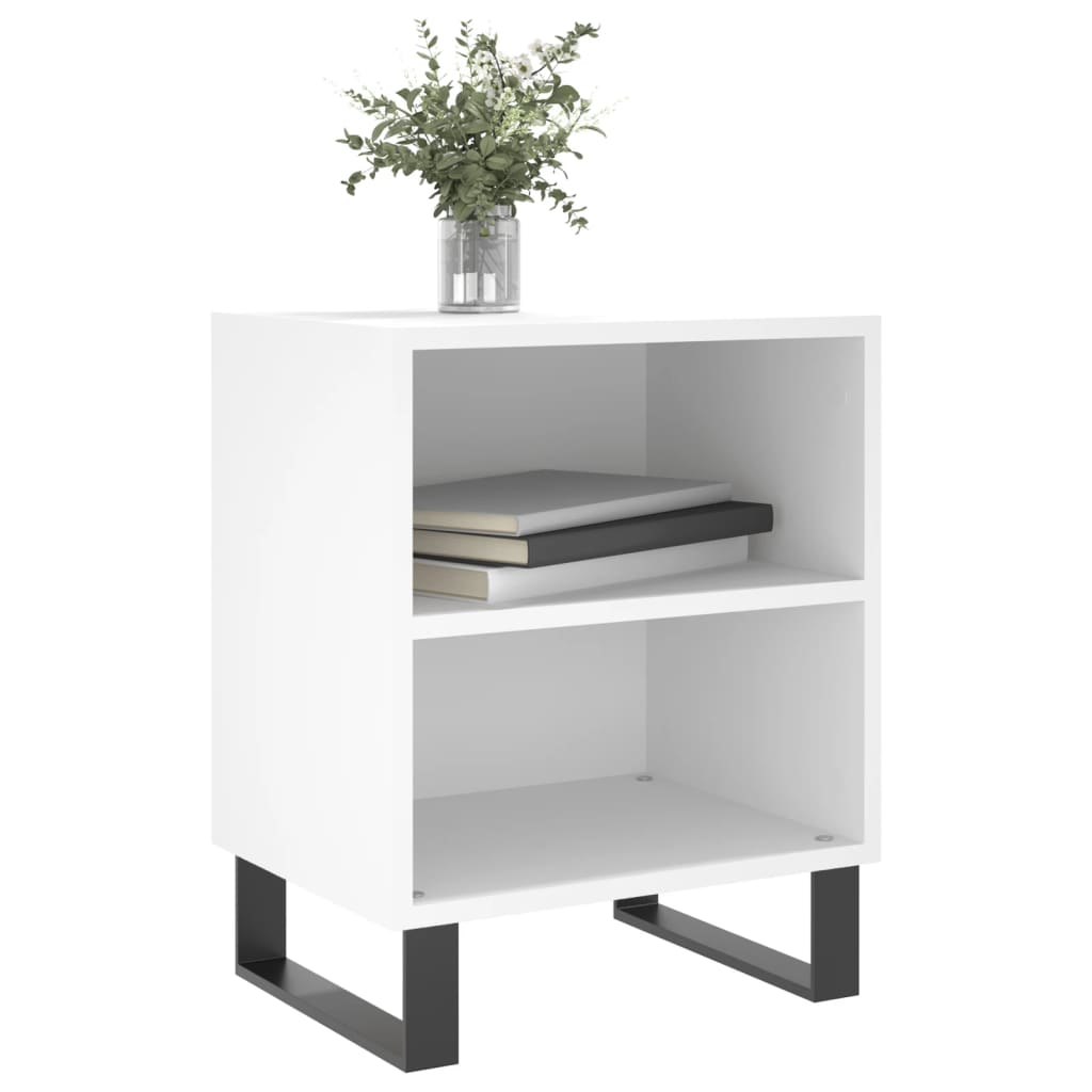 Nattbord hvit 40x30x50 cm konstruert tre