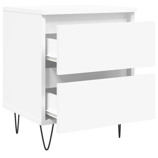 Nattbord hvit 40x35x50 cm konstruert tre