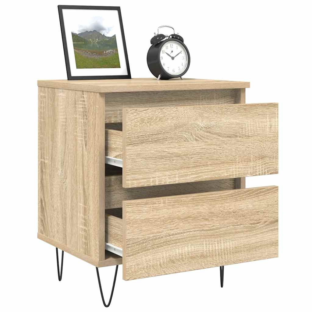 Nattbord 2 stk sonoma eik 40x35x50 cm konstruert tre