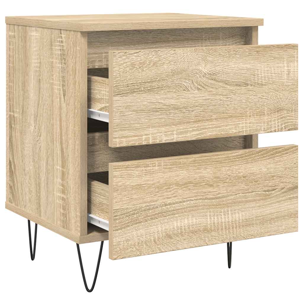 Nattbord 2 stk sonoma eik 40x35x50 cm konstruert tre