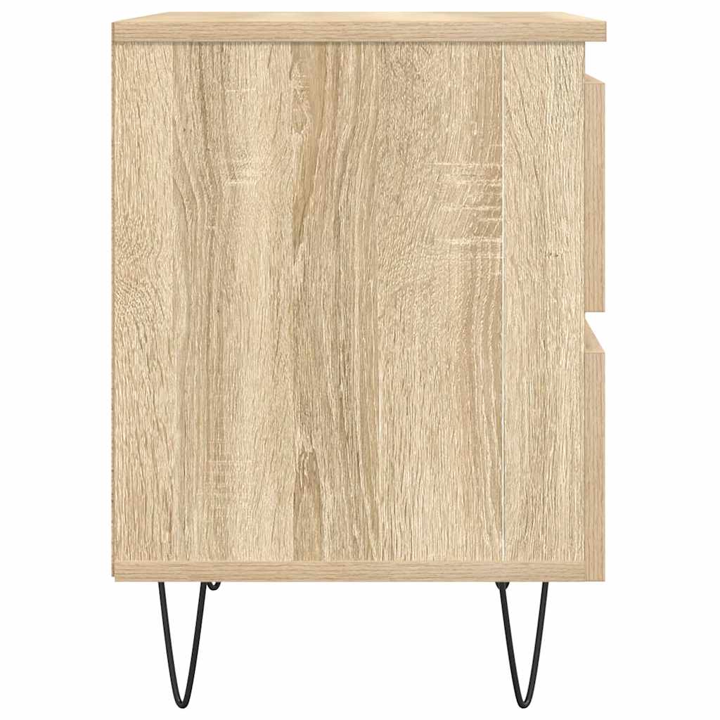 Nattbord 2 stk sonoma eik 40x35x50 cm konstruert tre
