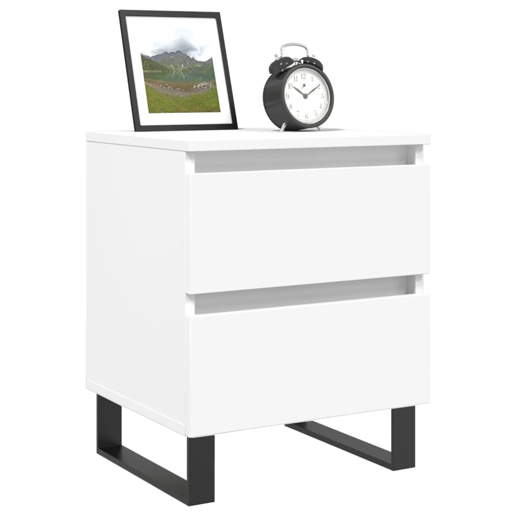 Nattbord 2 stk hvit 40x35x50 cm konstruert tre