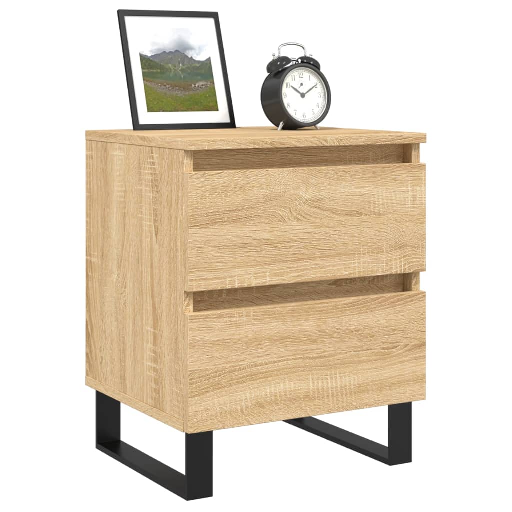 Nattbord 2 stk sonoma eik 40x35x50 cm konstruert tre