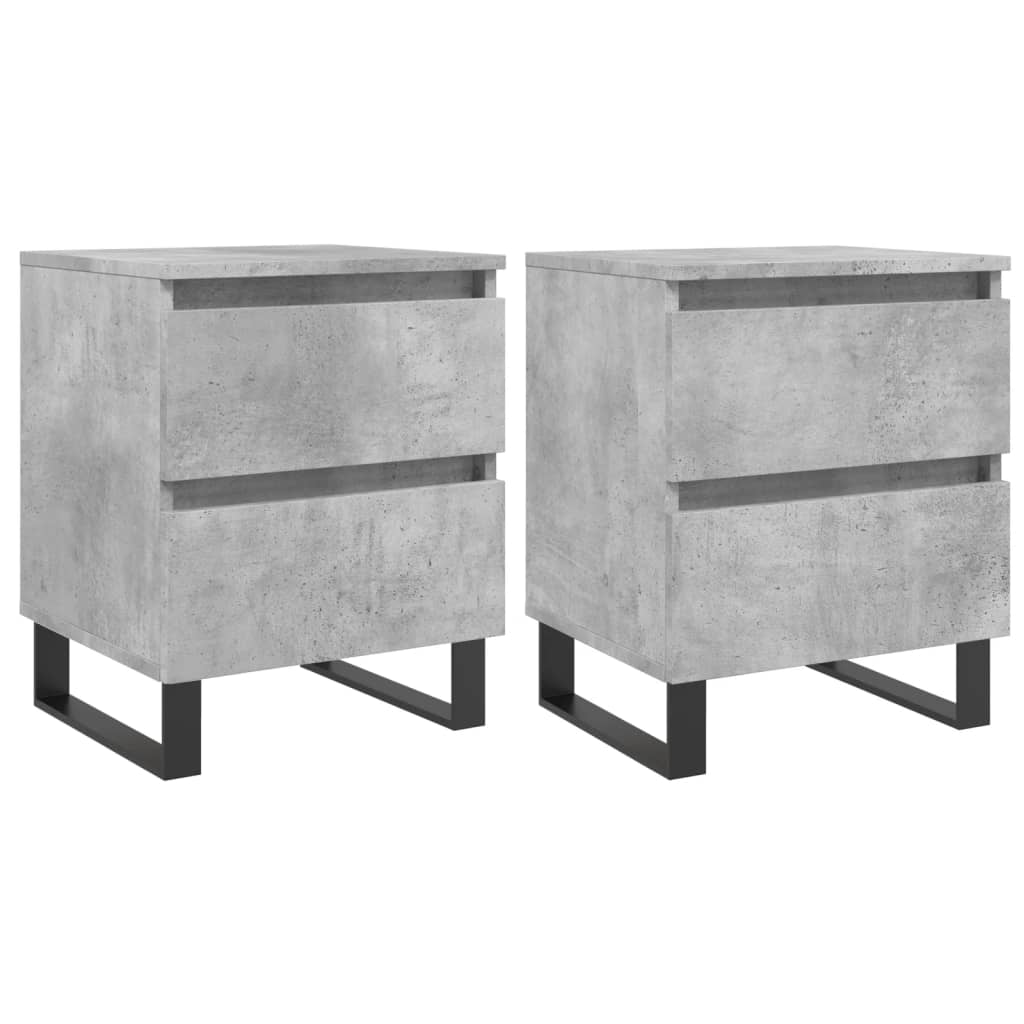 Nattbord 2 stk betonggrå 40x35x50 cm konstruert tre