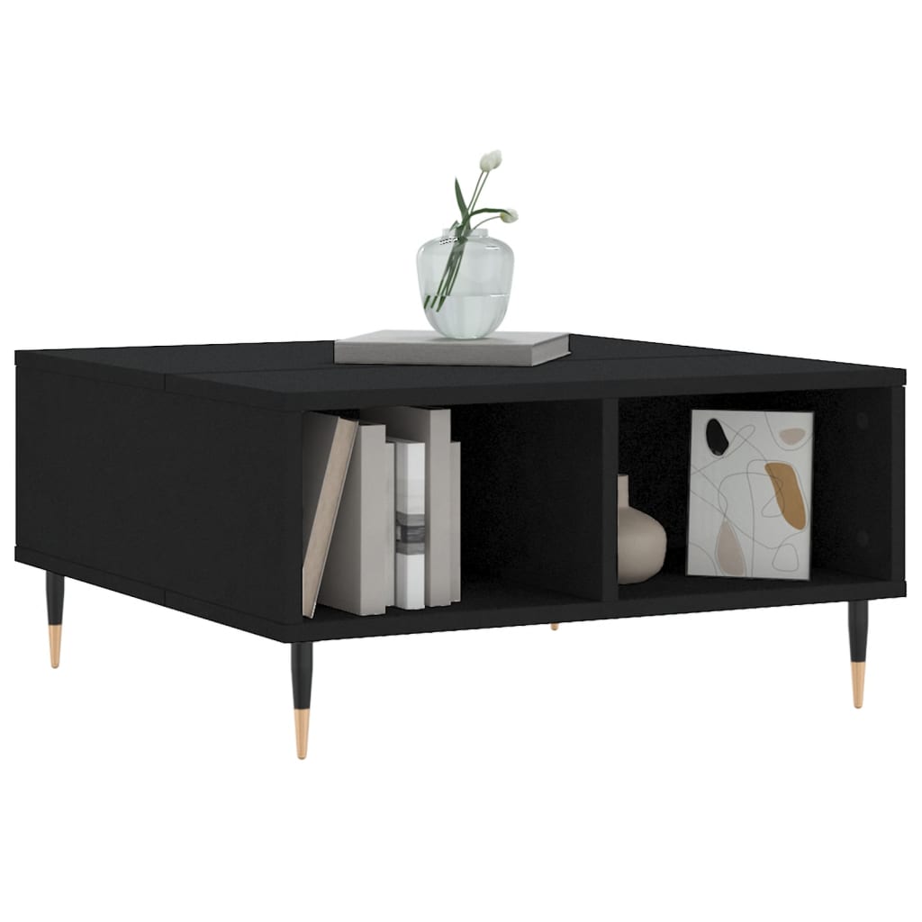 Salongbord svart 60x60x30 cm konstruert tre