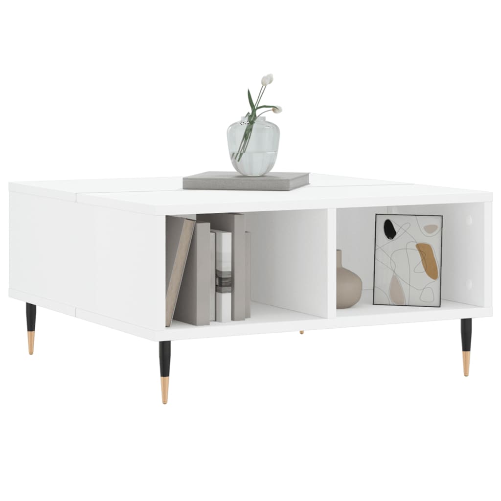 Salongbord høyglans hvit 60x60x30 cm konstruert tre vidaXL