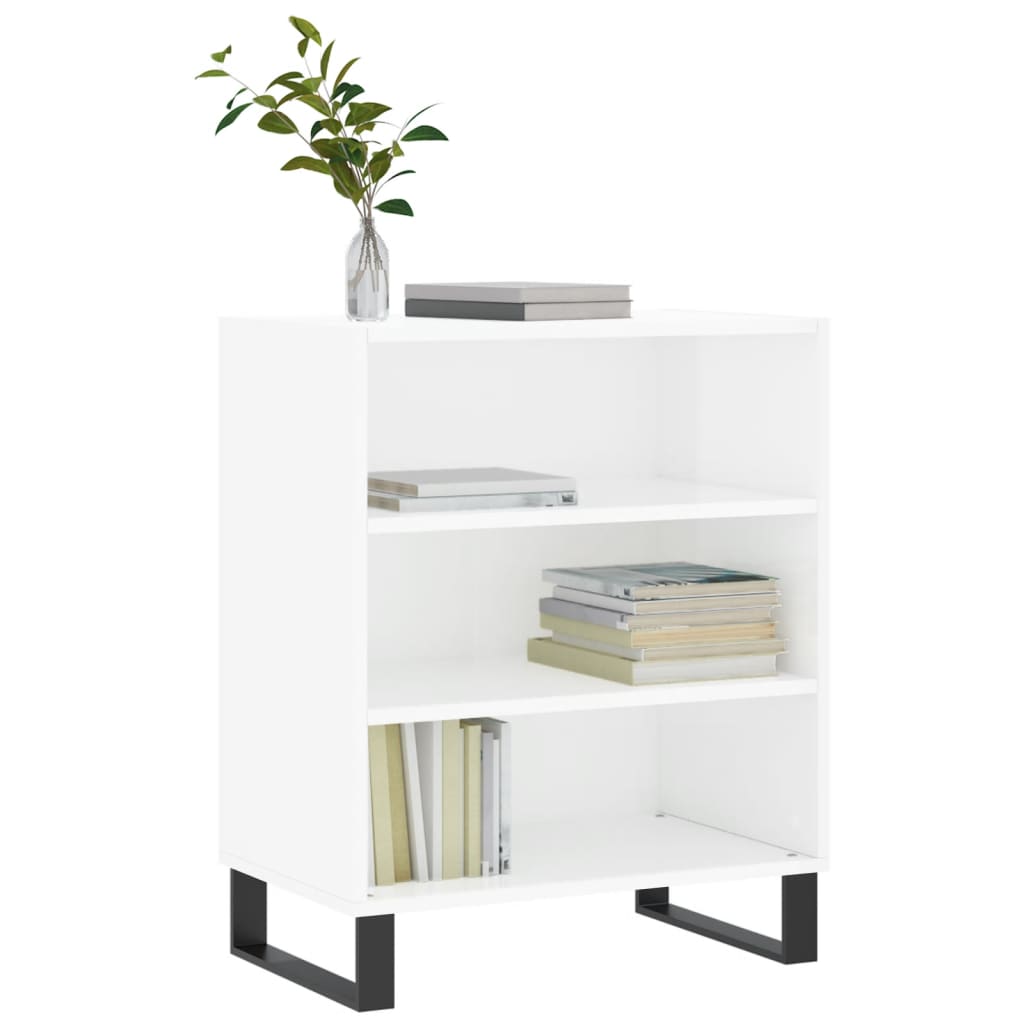 Skjenk høyglans hvit 57x35x70 cm konstruert tre
