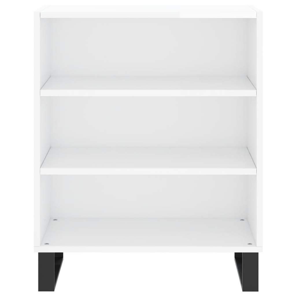 Skjenk høyglans hvit 57x35x70 cm konstruert tre