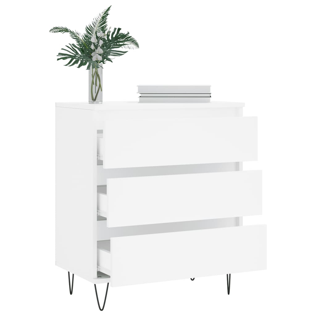 Skjenk hvit 60x35x70 cm konstruert tre