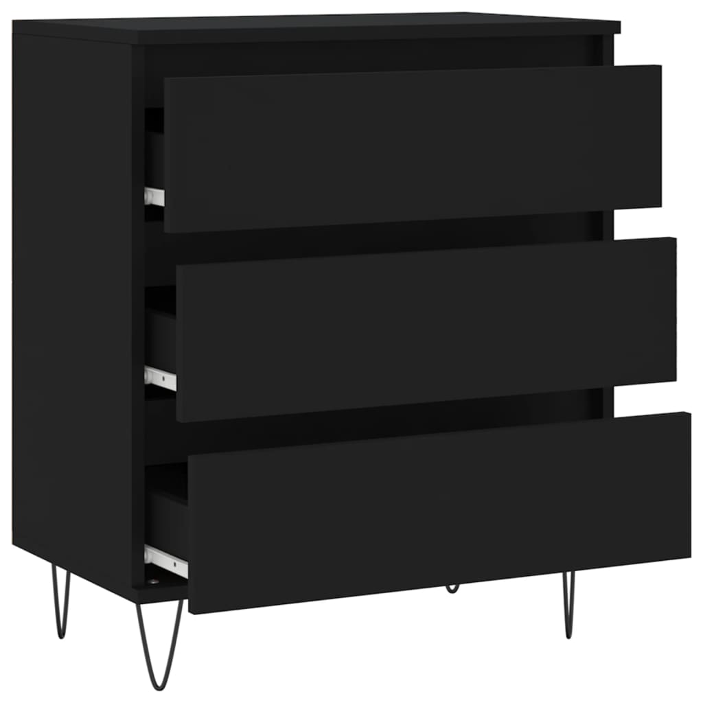 Skjenk svart 60x35x70 cm konstruert tre