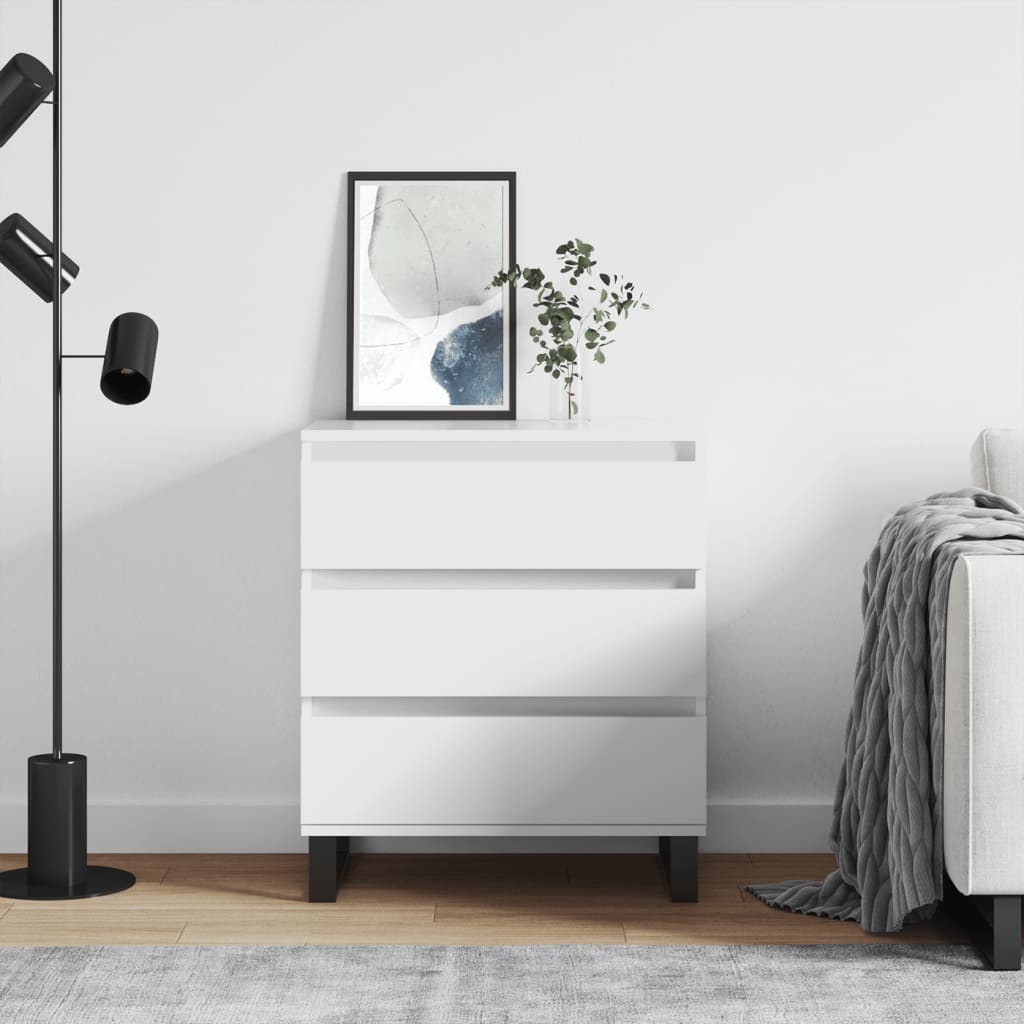 Skjenk hvit 60x35x70 cm konstruert tre