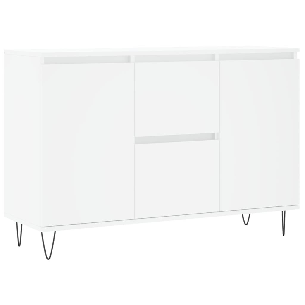 Skjenk hvit 101,5x35x70 cm konstruert tre