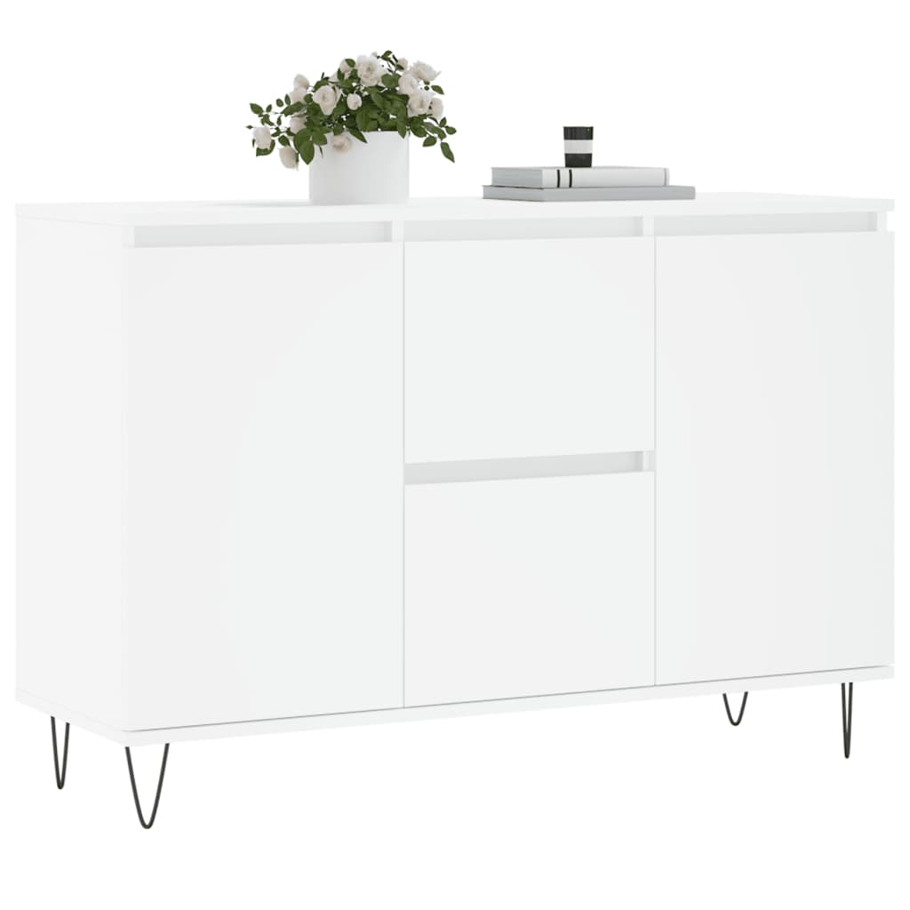 Skjenk hvit 101,5x35x70 cm konstruert tre