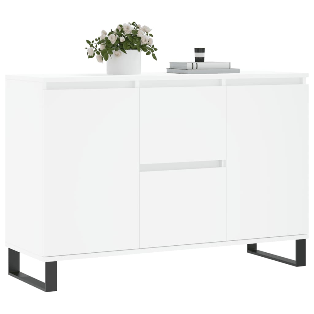 Skjenk hvit 101,5x35x70 cm konstruert tre