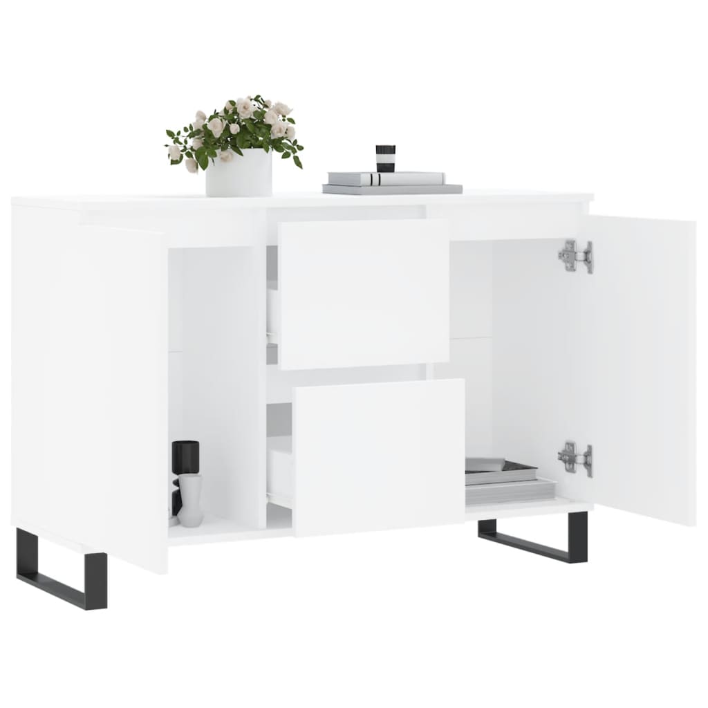 Skjenk hvit 101,5x35x70 cm konstruert tre