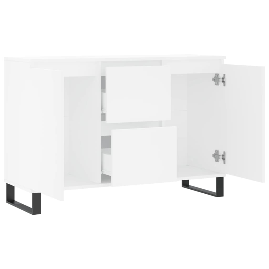 Skjenk hvit 101,5x35x70 cm konstruert tre